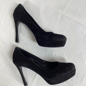 Yves Saint Laurent YSL Black Suede Heels
